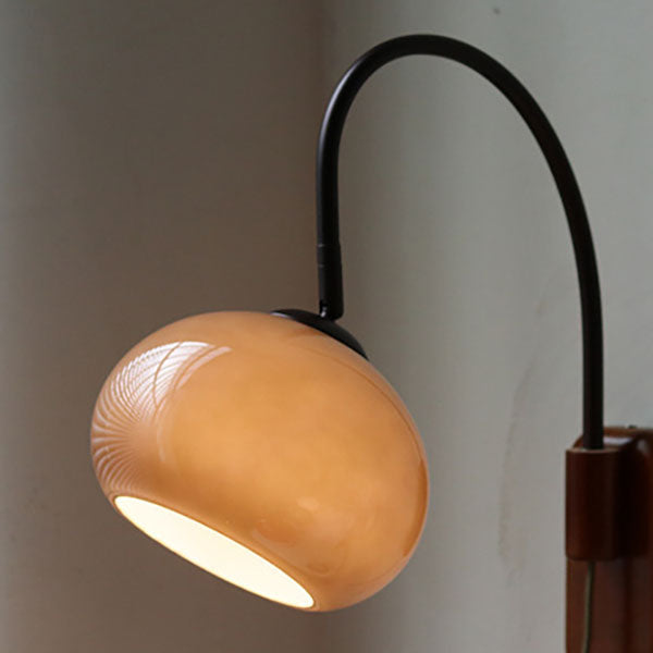 Minimalistyczna Lampa Ścienna Ze Szkła I Litego Drewna | Europejski Design