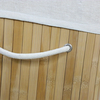 Kosz Na Pranie Z Bambusa | Składany Kosz Z Pokrywką W Naturalnym Stylu