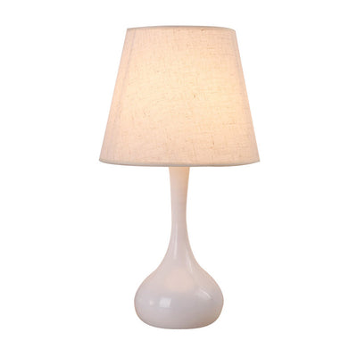 Nordic Empire Shade Natlampe Stof 1 | Lampa Stołowa z Cylindryczną/Królewską Podstawą w Kolorze Czarnym/Białym