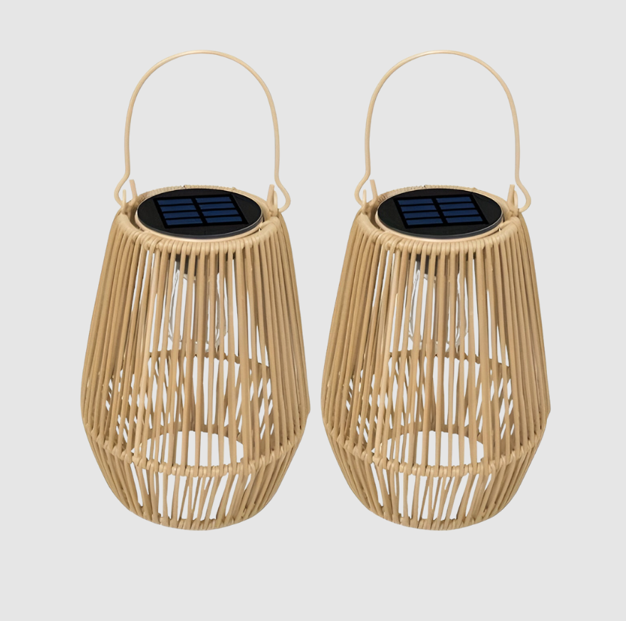 Lampa Słoneczna CageRattan | Lampa Słoneczna Z Bambusa - Lampa Wisząca Wodoodporna