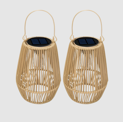 Lampa Słoneczna CageRattan | Lampa Słoneczna Z Bambusa - Lampa Wisząca Wodoodporna