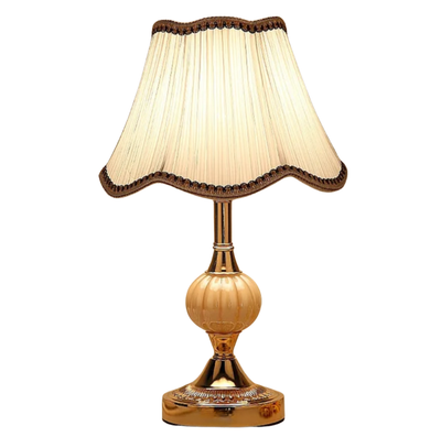 Floralis Lampa Stołowa | Klasyczna Lampa Z Abażurem Z Tkaniny