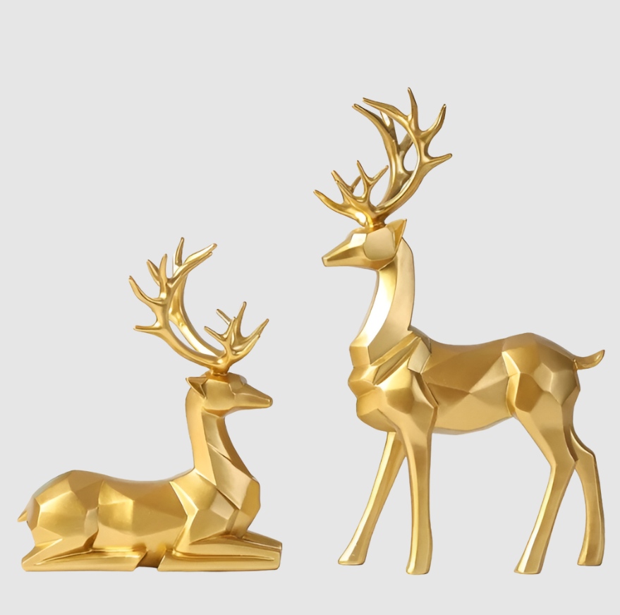 WinterWhimsy | Elegancki Zestaw Reniferów Z Żywicy