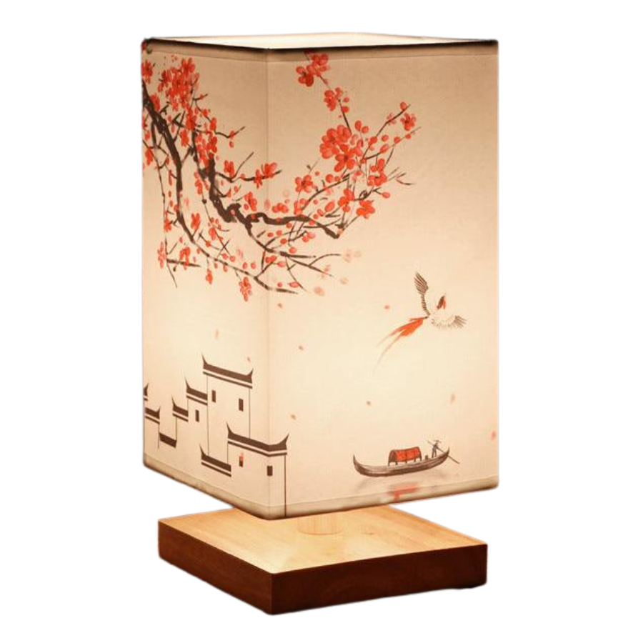 Lampa Osaka | Przyciemniana Kwadratowa Lampa Stołowa W Stylu Japońskim