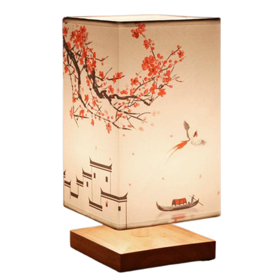 Lampa Osaka | Przyciemniana Kwadratowa Lampa Stołowa W Stylu Japońskim