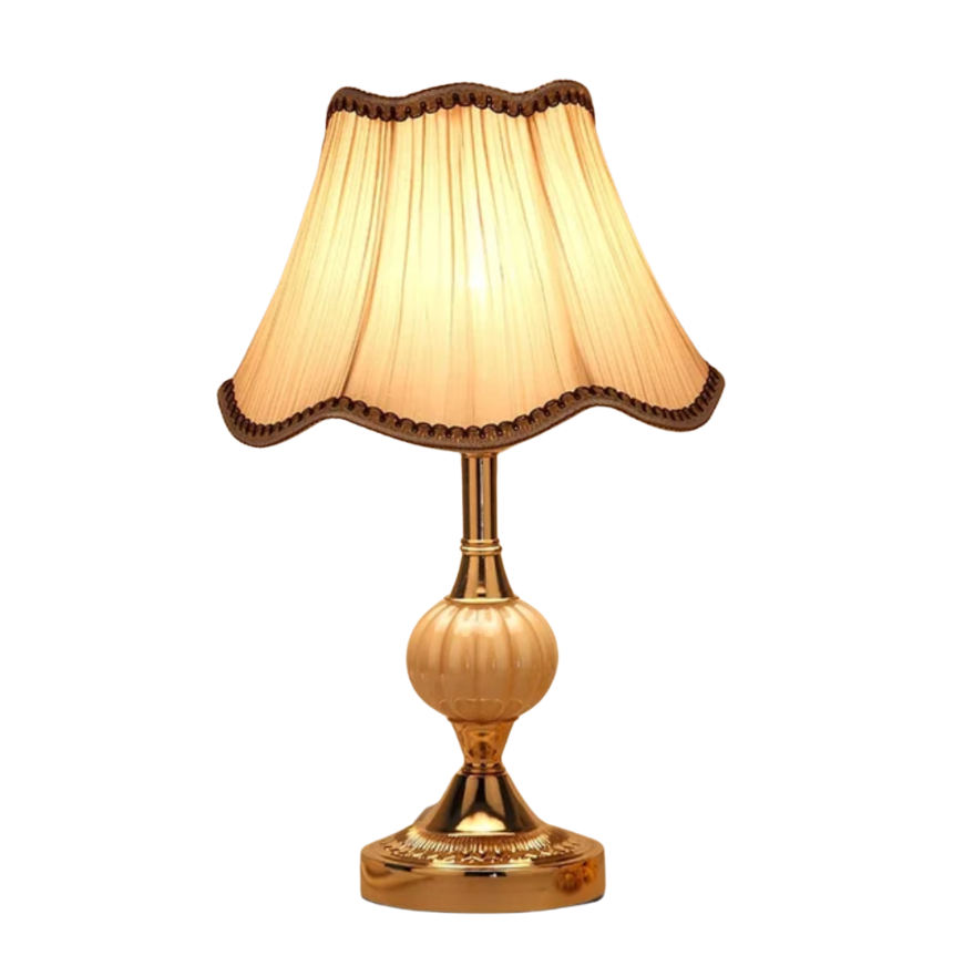 Floralis Lampa Stołowa | Klasyczna Lampa Z Abażurem Z Tkaniny