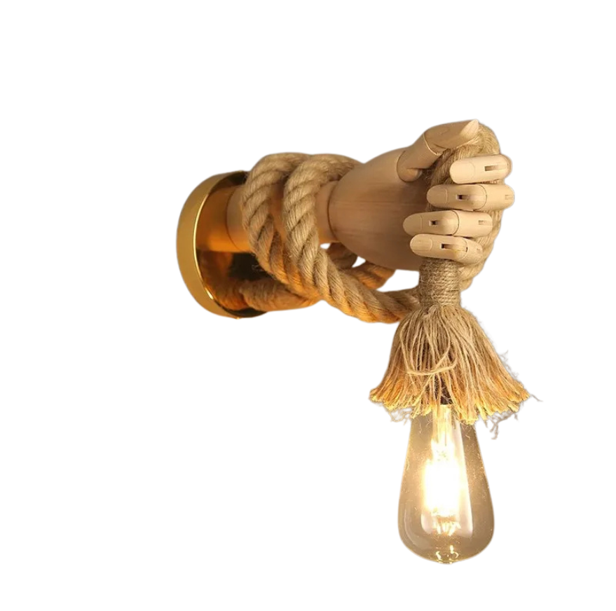 CoastalGlow | Naturalna Lampa Ścienna LED z Konopi