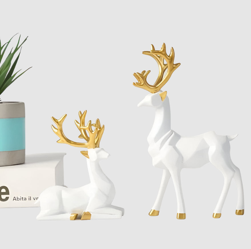 WinterWhimsy | Elegancki Zestaw Reniferów Z Żywicy