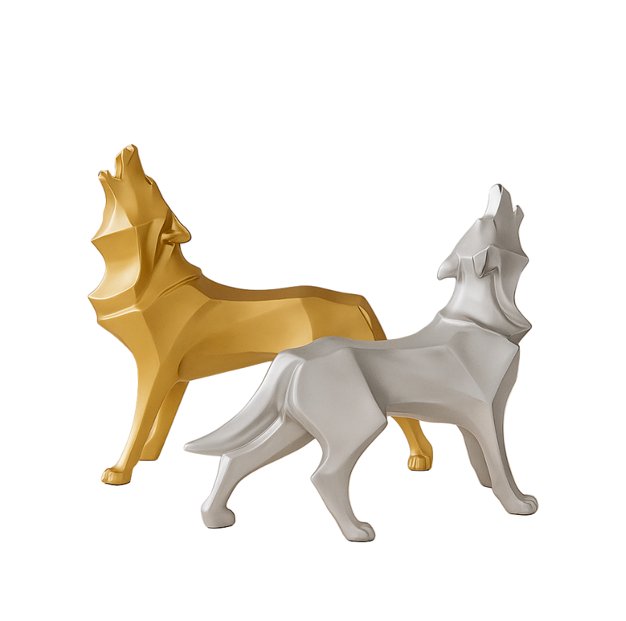 LupoForm | Geometryczny Pomnik Wilka z Ostro Kątem Designu do Nowoczesnych Wnętrz