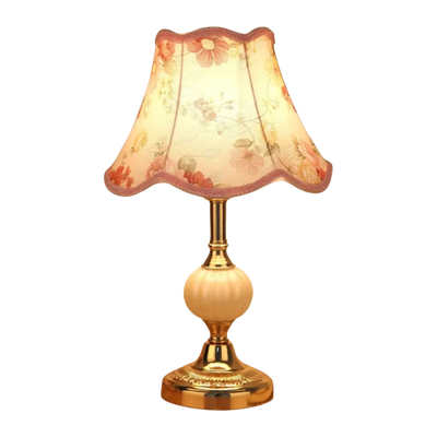 Floralis Lampa Stołowa | Klasyczna Lampa Z Abażurem Z Tkaniny