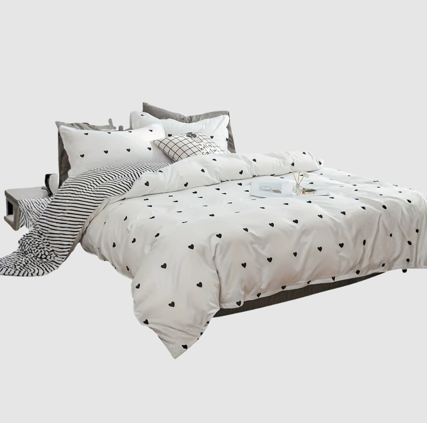 Poszwa na kołdrę z nadrukiem Miłość Czarna | Poszwa na Kołdrę