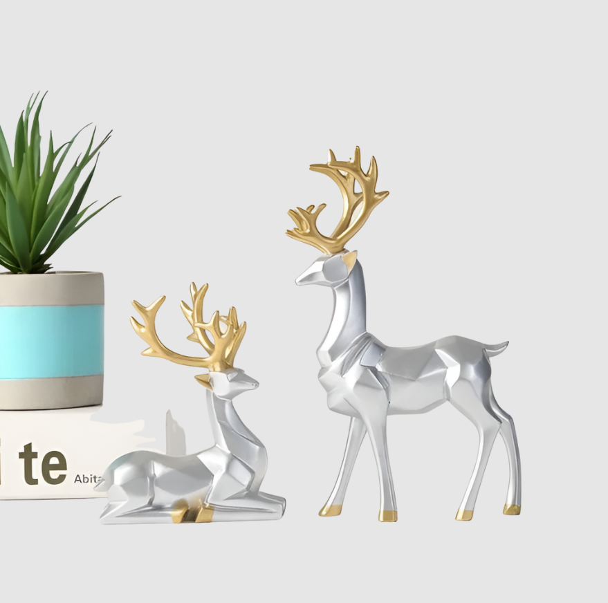 WinterWhimsy | Elegancki Zestaw Reniferów Z Żywicy