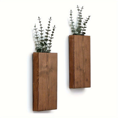 Drewniana Ścienna Waza | Rustykalna Dekoracja Ścienna Do Salonu I Przedpokoju