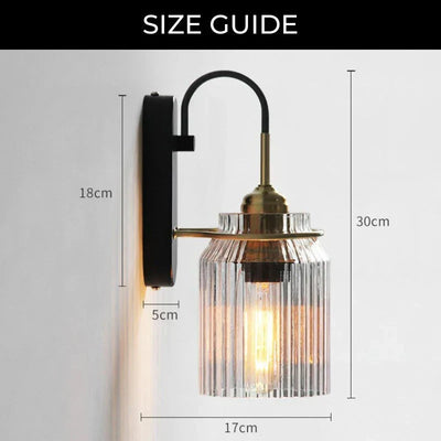 Vintage Glow | Kinkiet Z Przezroczystym Kloszem Szklanym