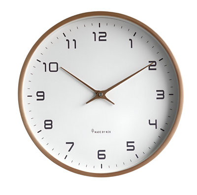 EleQuartz Zegar | Okrągły Zegar Ścienny - Zegar Ścienny z Drewna Skandynawskiego