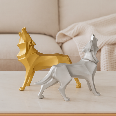 LupoForm | Geometryczny Pomnik Wilka z Ostro Kątem Designu do Nowoczesnych Wnętrz