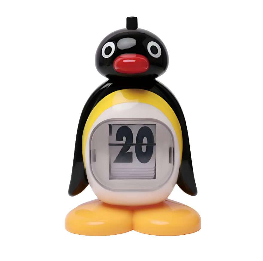 B/W Hue Penguin Kalendarz | Urokliwa Dekoracja Biurkowa i Funkcjonalny Tracker Daty