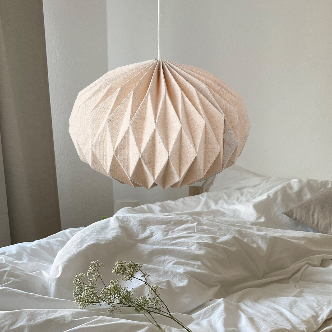 Linge | Tekstylna Lampa Wisząca Lune – Designerska Lampa Do Salonu