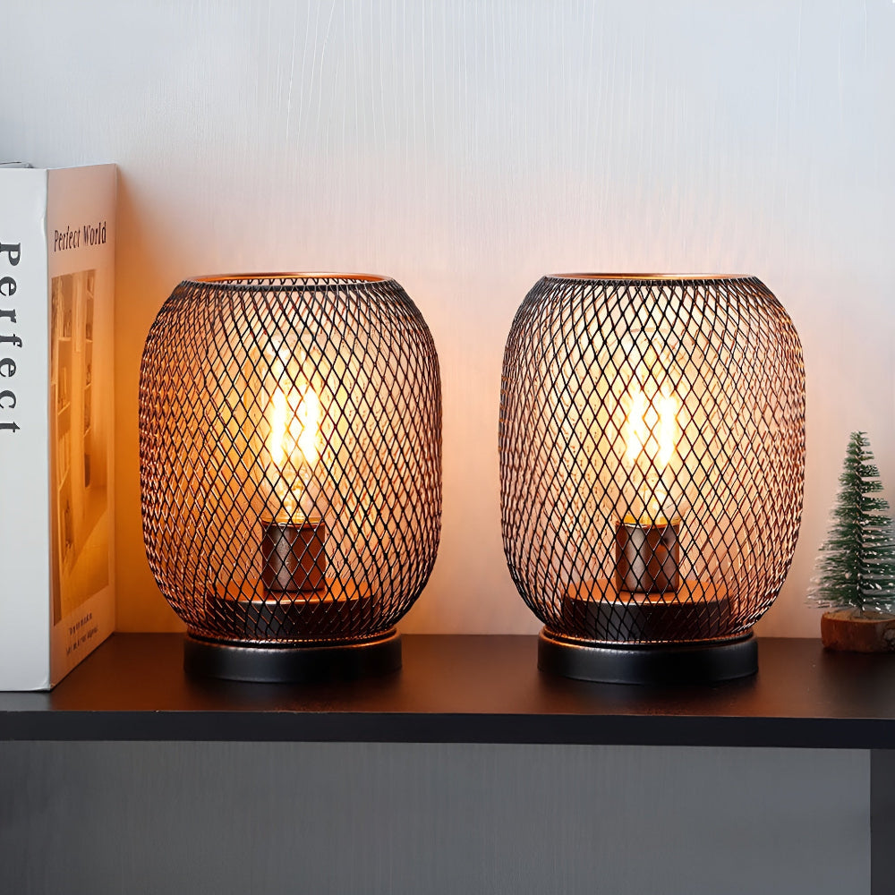 IronGlow | Metalowa Lampa Stołowa Z Wbudowaną Akumulatorową Latarenką Led