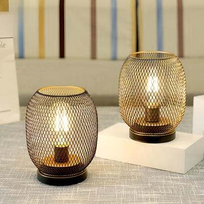 IronGlow | Metalowa Lampa Stołowa Z Wbudowaną Akumulatorową Latarenką Led