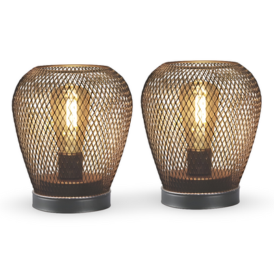 IronGlow | Metalowa Lampa Stołowa Z Wbudowaną Akumulatorową Latarenką Led