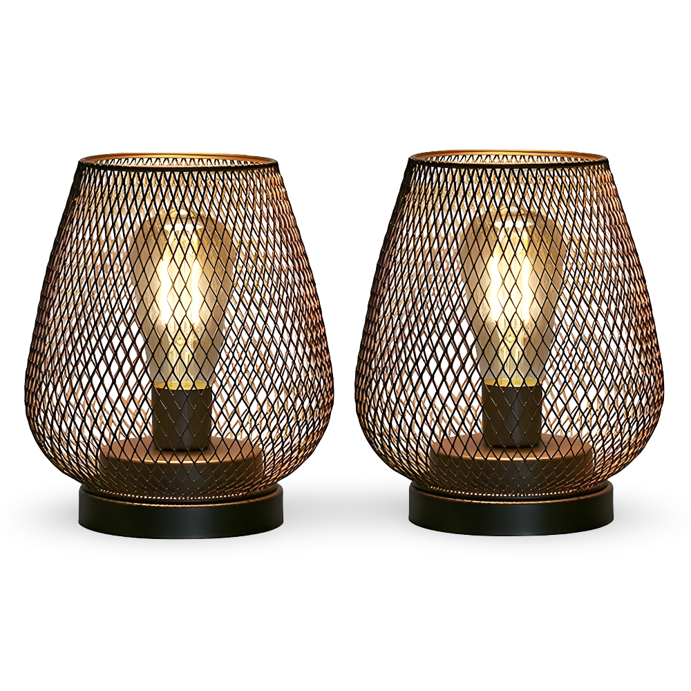 IronGlow | Metalowa Lampa Stołowa Z Wbudowaną Akumulatorową Latarenką Led