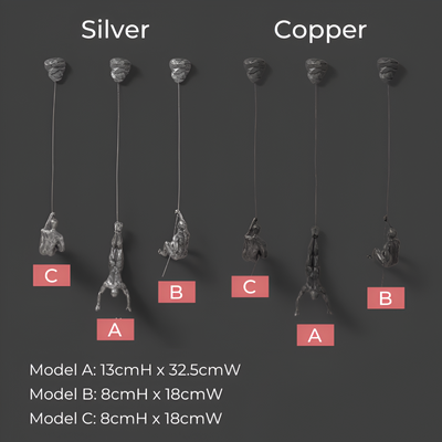 Zestaw Kreatywnej Sztuki Ściennej | Dekoracyjny Ornament Wspinającego Się Mężczyzny Dla Unikalnej Estetyki Życia