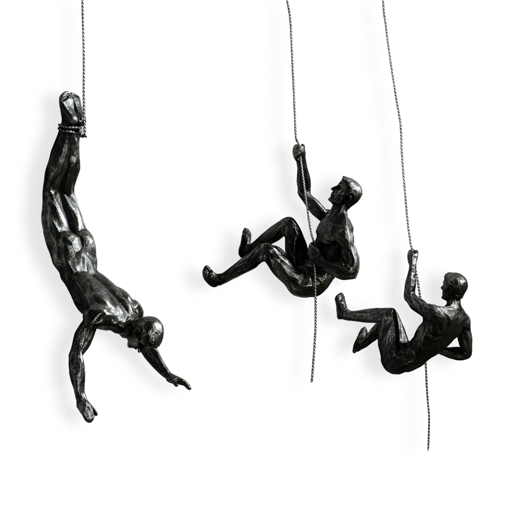 Zestaw Kreatywnej Sztuki Ściennej | Ornament Dekoracyjny Wspinający się Człowiek dla Unikalnej Estetyki Wnętrz