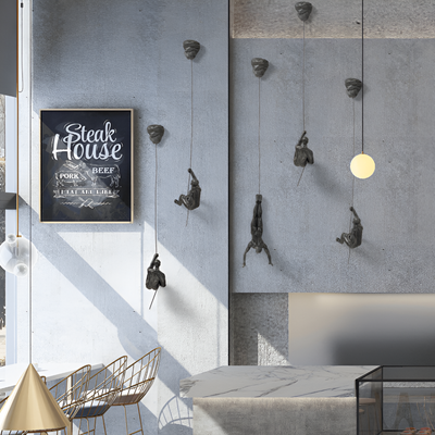 Zestaw Kreatywnej Sztuki Ściennej | Dekoracyjny Ornament Wspinającego Się Mężczyzny Dla Unikalnej Estetyki Życia