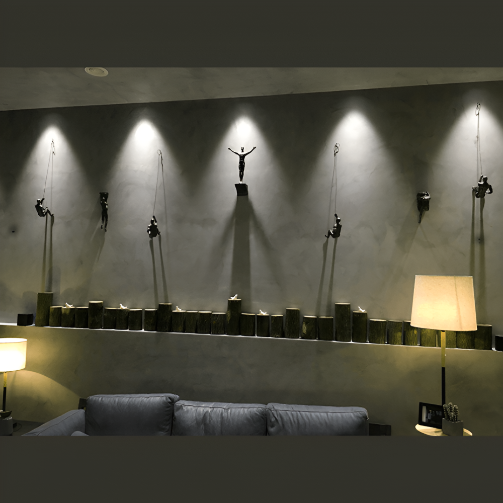 Zestaw Kreatywnej Sztuki Ściennej | Ornament Dekoracyjny Wspinający się Człowiek dla Unikalnej Estetyki Wnętrz