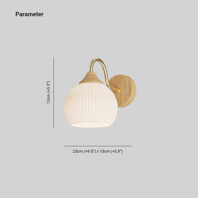 Ozawa Nordic | Kinkiet LED Ze Szkła I Drewna Do Sypialni I Salonu