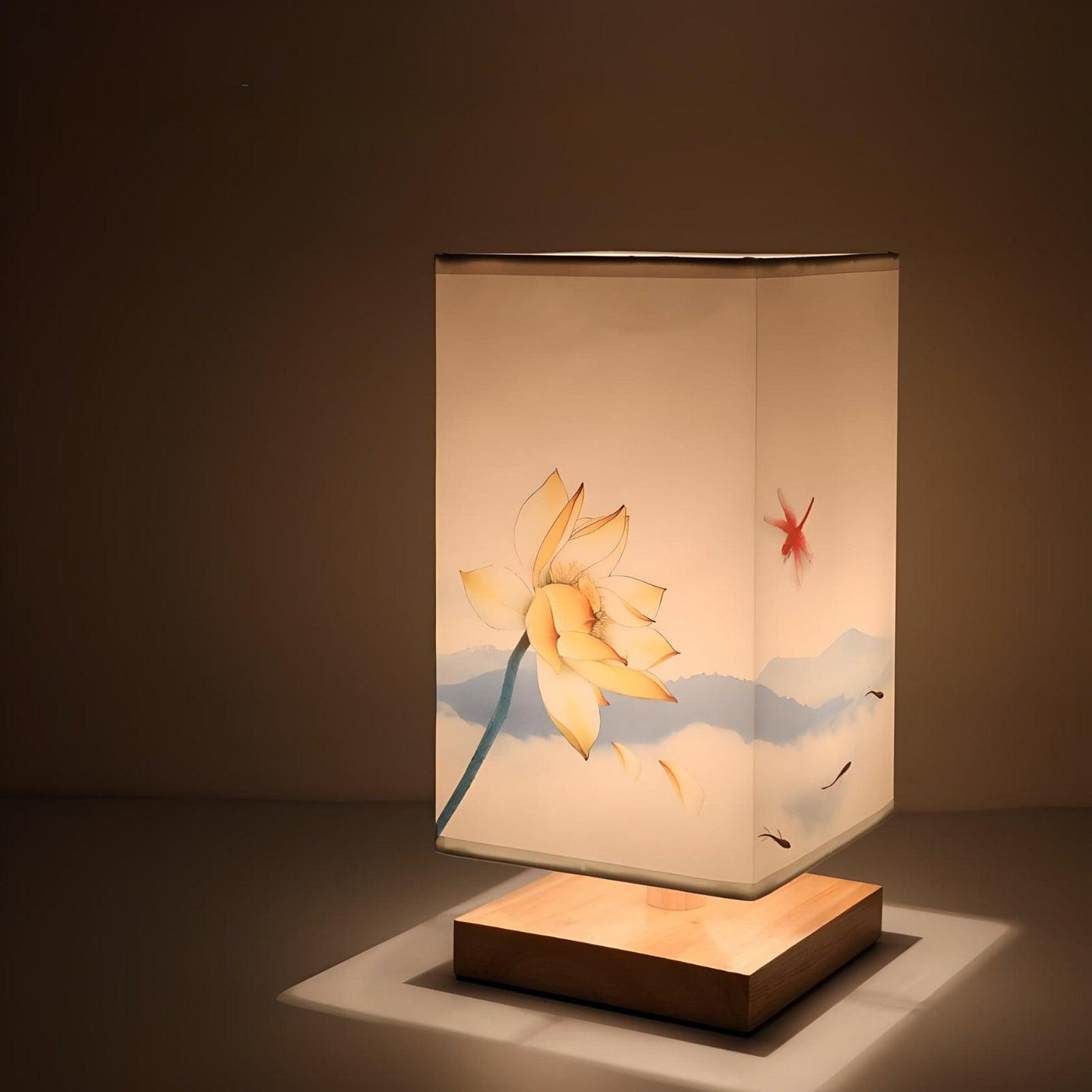 Lampa Osaka | Przyciemniana Kwadratowa Lampa Stołowa W Stylu Japońskim