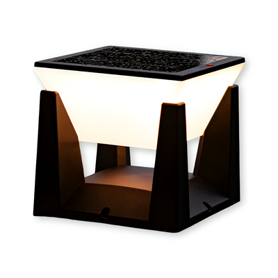 QuadreShine | Czarna Kwadratowa Lampa Solarowa do Ogrodu - Odporna na Warunki Atmosferyczne