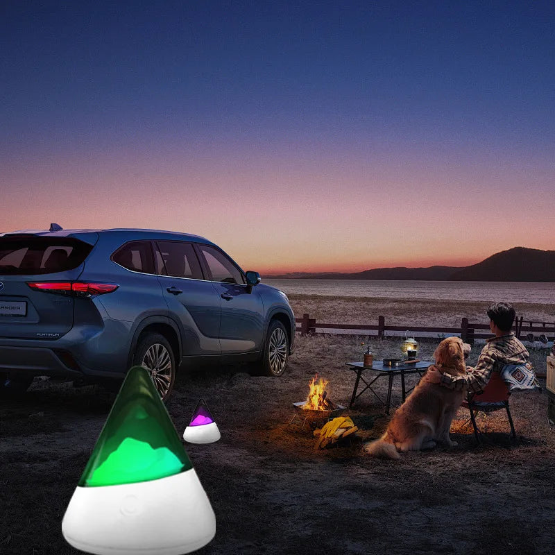 IceGlow | Bezprzewodowa Lampa Nocna Led Z Oświetleniem Ambientowym Usb Rgb