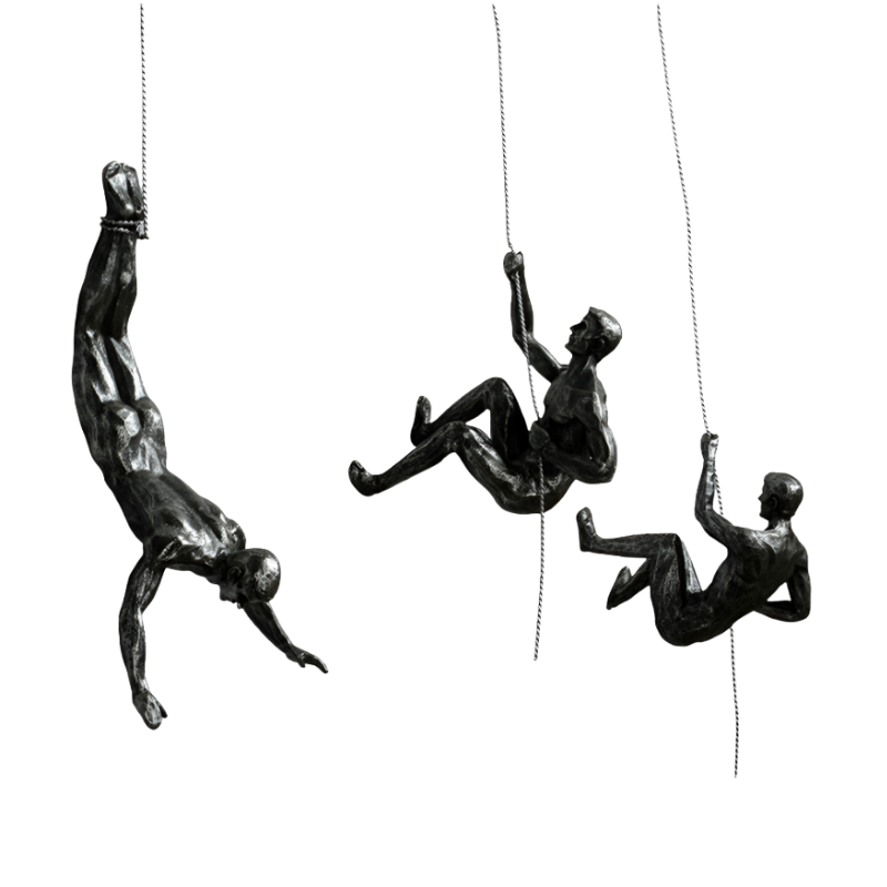 Zestaw Kreatywnej Sztuki Ściennej | Dekoracyjny Ornament Wspinającego Się Mężczyzny Dla Unikalnej Estetyki Życia