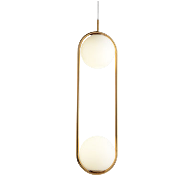 Lampa Wisząca Z Globem Szklanym Białym Nowoczesna | Czarna/Złota Lampa sufitowa