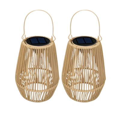 Lampa Słoneczna CageRattan | Lampa Słoneczna Z Bambusa - Lampa Wisząca Wodoodporna