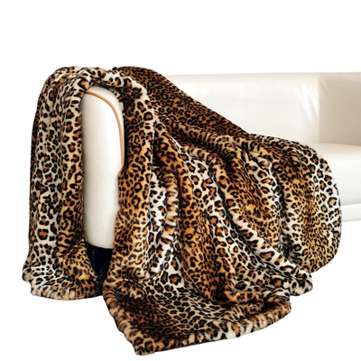 Leopard Luxe | Elegancki Koc Z Sztucznego Futra – Ciepły I Stylowy Koc Do Sypialni