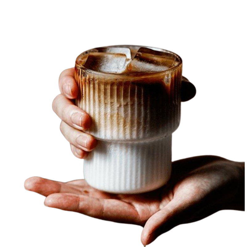 Żebrowany Kubek Na Iced Coffee | Stylowy Kubek Termiczny Do Kawy Mrożonej I Napojów