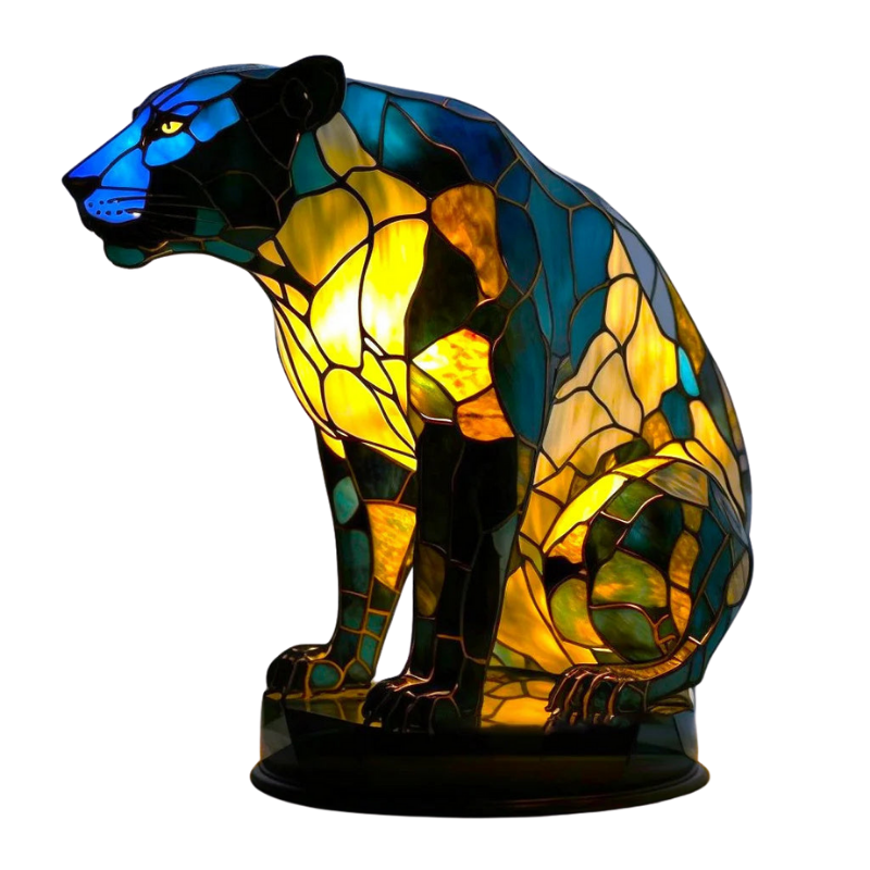 Artwork | Lampa Ze Zwierzętami W Kolorowym Szkle