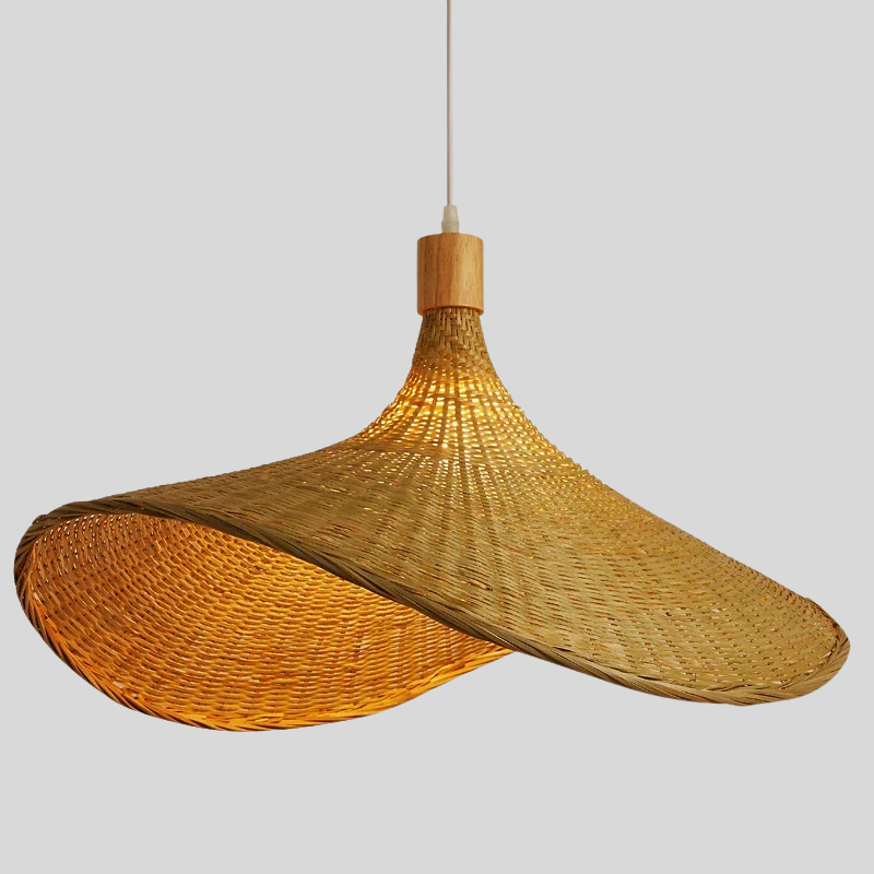 LuxeGlow | Lampa Wisząca Z Rattanu Do Jadalni