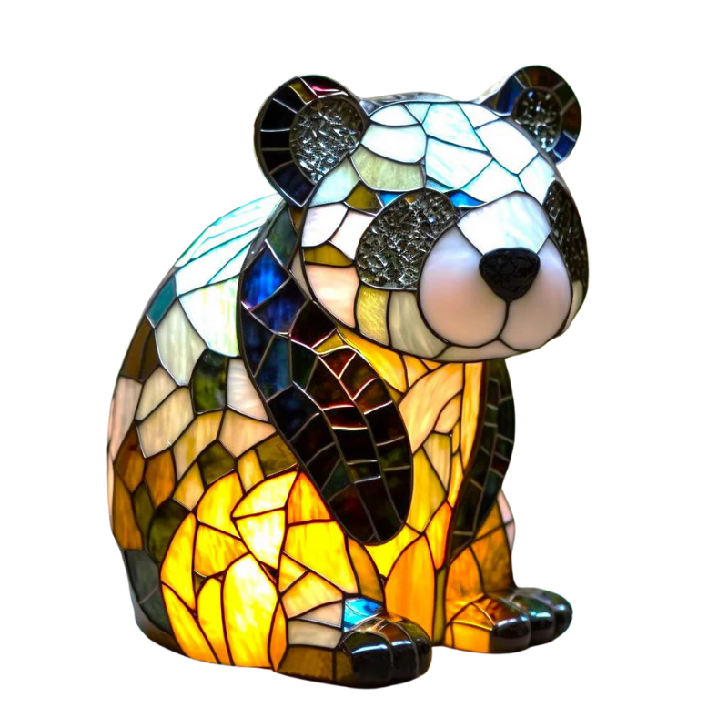 Artwork | Lampa Ze Zwierzętami W Kolorowym Szkle