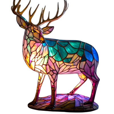 Artwork | Lampa Ze Zwierzętami W Kolorowym Szkle