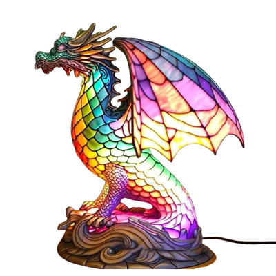 Artwork | Lampa Ze Zwierzętami W Kolorowym Szkle