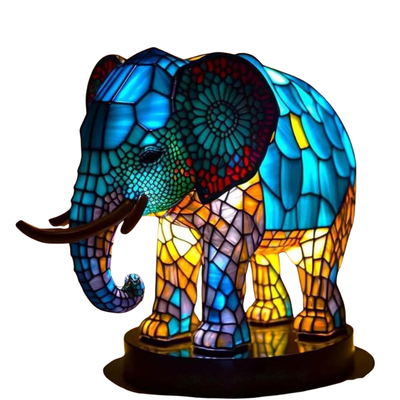 Artwork | Lampa Ze Zwierzętami W Kolorowym Szkle