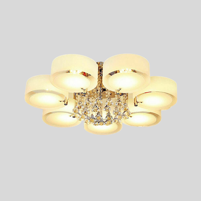 Kryształowy Promień | Kryształowy Plafon Led Z 7 Żarówkam