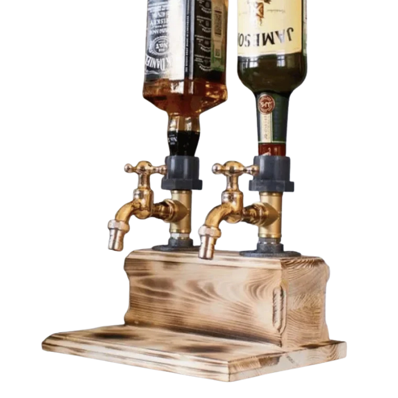 Drewniany Dyspenser Do Napojów | Eleganckie Akcesorium Barowe Z Litego Drewna Z Kranikiem