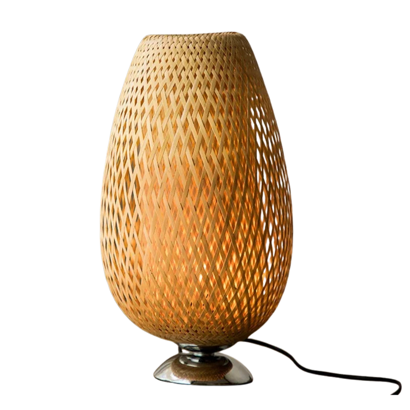 ZenBamboo | Elegancka Lampa Stołowa W Stylu Naturalnym