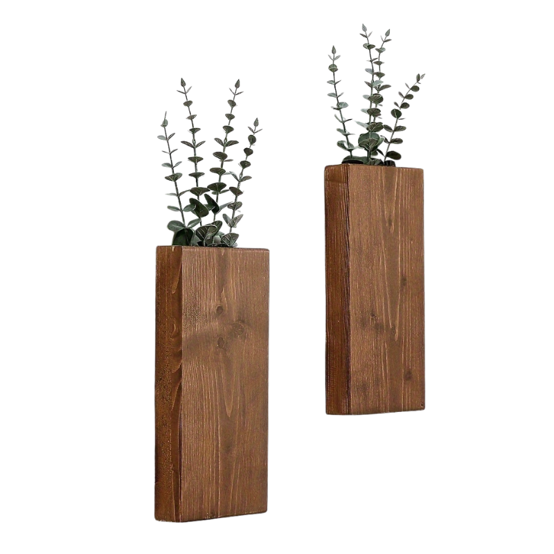 Drewniana Ścienna Waza | Rustykalna Dekoracja Ścienna Do Salonu I Przedpokoju