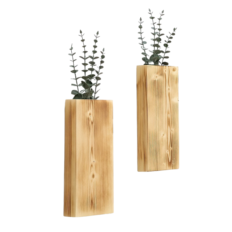 Drewniana Ścienna Waza | Rustykalna Dekoracja Ścienna Do Salonu I Przedpokoju